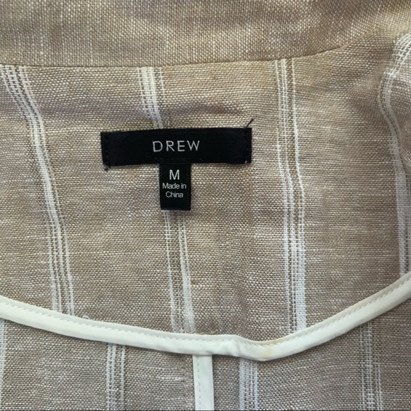 Drew Khaki Striped Linen Blazer - Picture 4 of 5